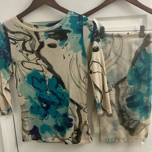 Pashma cashmere scarf sweater set